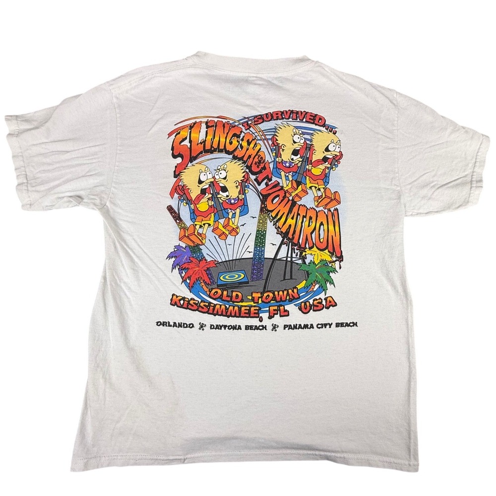 Slingshot Vomatron T-Shirt Old Town Kissimmee FL White Youth Large Gildan Tee - Picture 2 of 7